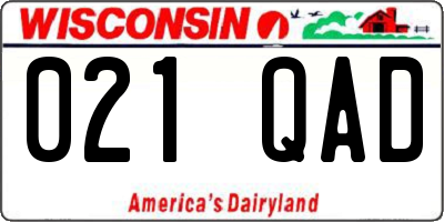 WI license plate 021QAD