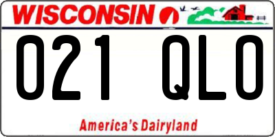 WI license plate 021QLO