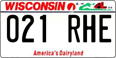 WI license plate 021RHE