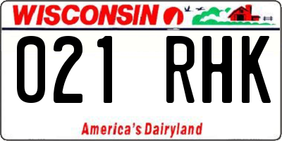 WI license plate 021RHK