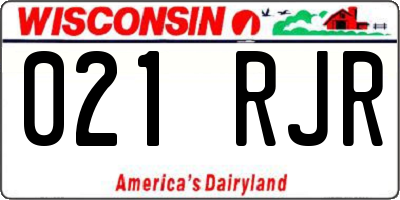 WI license plate 021RJR
