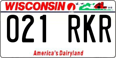 WI license plate 021RKR