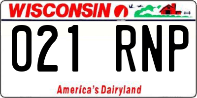 WI license plate 021RNP