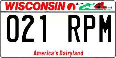 WI license plate 021RPM