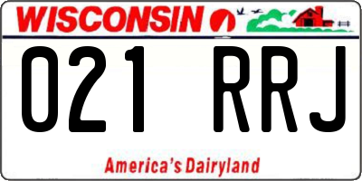 WI license plate 021RRJ