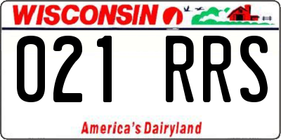WI license plate 021RRS