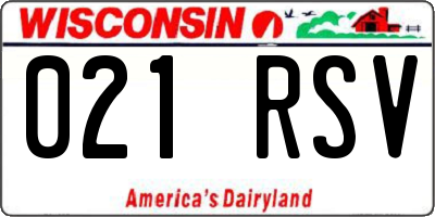 WI license plate 021RSV