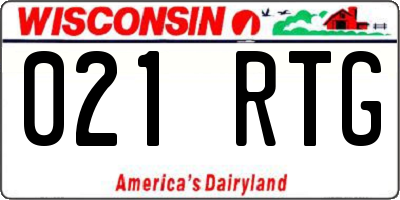 WI license plate 021RTG