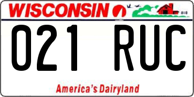 WI license plate 021RUC