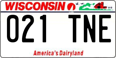 WI license plate 021TNE
