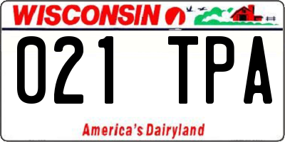 WI license plate 021TPA
