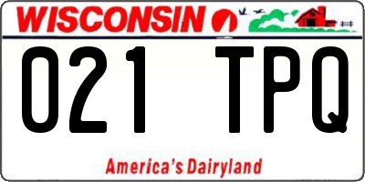 WI license plate 021TPQ