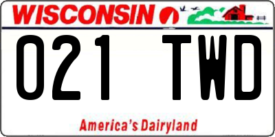 WI license plate 021TWD