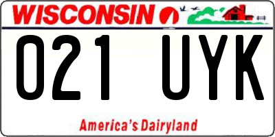 WI license plate 021UYK