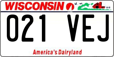 WI license plate 021VEJ