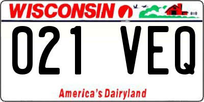 WI license plate 021VEQ