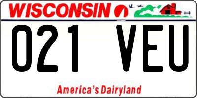 WI license plate 021VEU