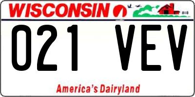 WI license plate 021VEV