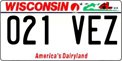 WI license plate 021VEZ