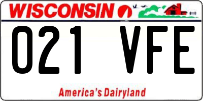 WI license plate 021VFE