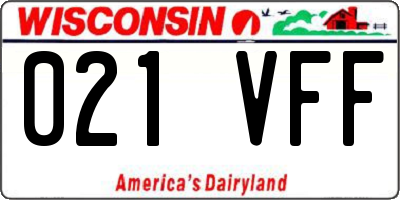 WI license plate 021VFF