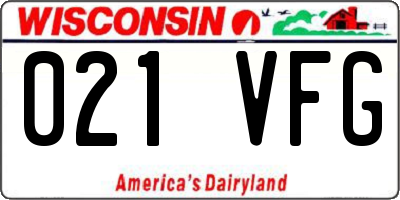WI license plate 021VFG