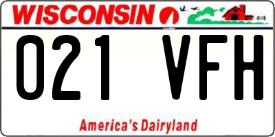 WI license plate 021VFH
