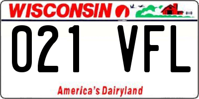 WI license plate 021VFL