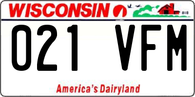 WI license plate 021VFM