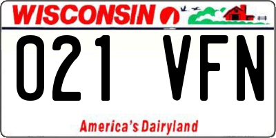 WI license plate 021VFN
