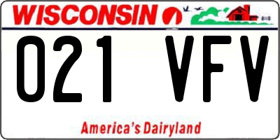 WI license plate 021VFV