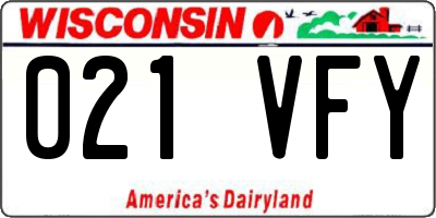 WI license plate 021VFY