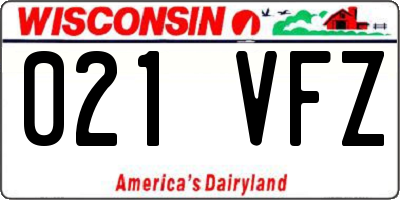WI license plate 021VFZ