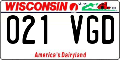 WI license plate 021VGD