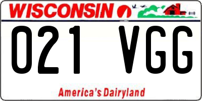 WI license plate 021VGG