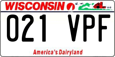 WI license plate 021VPF