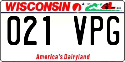 WI license plate 021VPG
