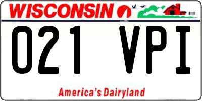 WI license plate 021VPI