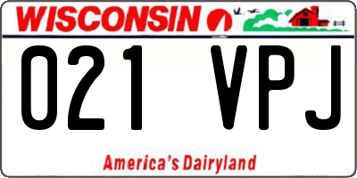 WI license plate 021VPJ
