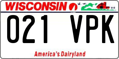 WI license plate 021VPK