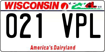 WI license plate 021VPL