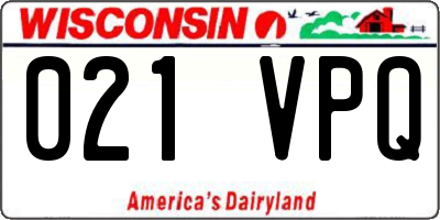 WI license plate 021VPQ