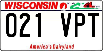 WI license plate 021VPT