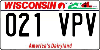 WI license plate 021VPV