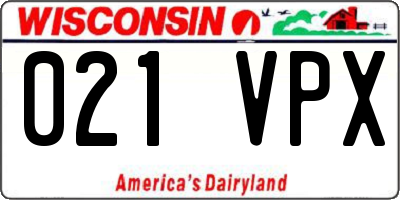 WI license plate 021VPX