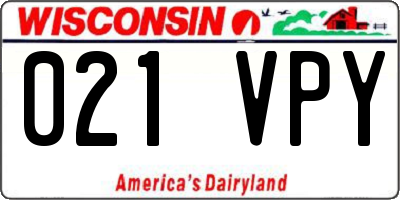 WI license plate 021VPY