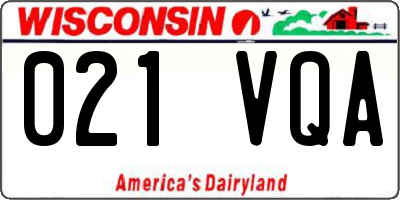WI license plate 021VQA