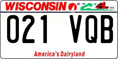 WI license plate 021VQB