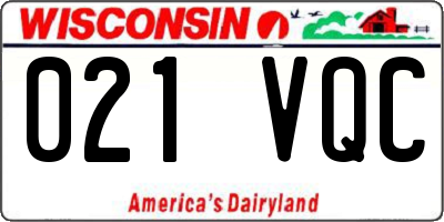 WI license plate 021VQC