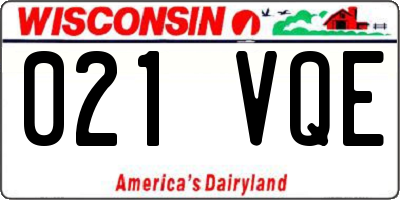 WI license plate 021VQE